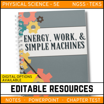 Preview of Energy, Work, and Simple Machines Notes, PowerPoint, and Test