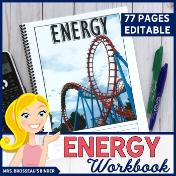 Preview of Energy Workbook | Kinetic, Gravitational, Elastic, Thermal Energy Physics Notes