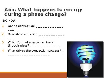 Preview of Energy and Phase Change Power Point Presentation w/KEY