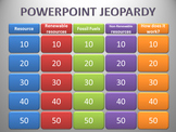 Energy and Resources Jeopardy review game