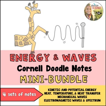 Preview of Energy Waves Doodle Notes | Kinetic Potential | Heat Transfer | Electromagnetic