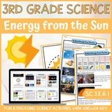 Energy from the Sun Activity & Answer Key 3rd Grade Earth 