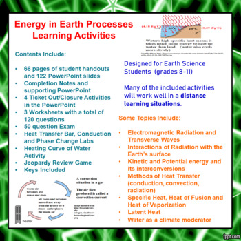 Preview of Energy in Earth Processes Learning Activities (Distance Learning)