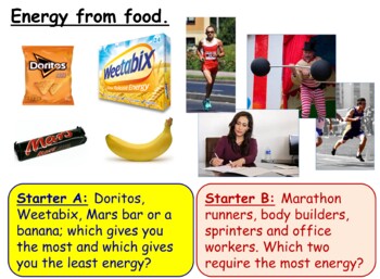 Preview of Energy in Food (Burning Food) KS3 Double Lesson PowerPoint 7Ia