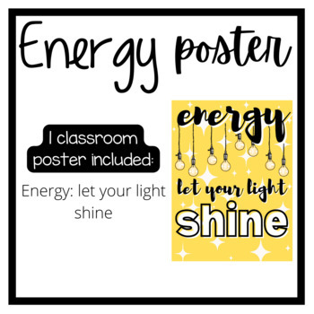 Preview of Energy inspirational classroom poster