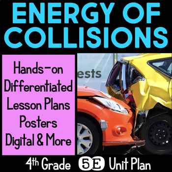 Preview of Collisions, Energy Transfer, Forms of Energy 4th Grade 5E Unit Plan NGSS Sound