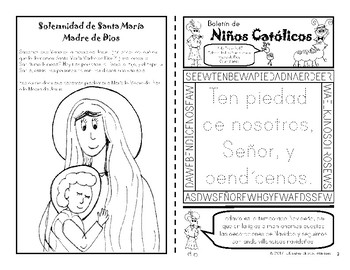 Enero 2017 Catholic Kids Bulletin: In Spanish! by Catholic Kids | TpT