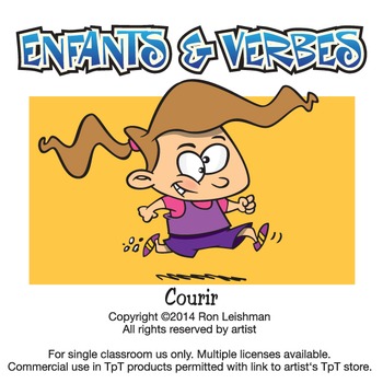 Preview of Enfants & Verbes Volume 1 Cartoon Clipart for ALL grades