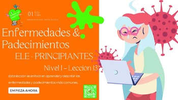 Preview of Enfermedades & Padecimientos / Clase de Español de Nivel Básico / Vocabulario /