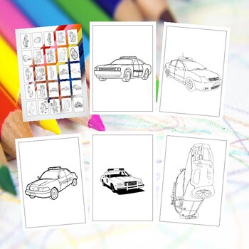 Police Car Coloring Page Isolated for Kids 5163326 Vector Art at Vecteezy