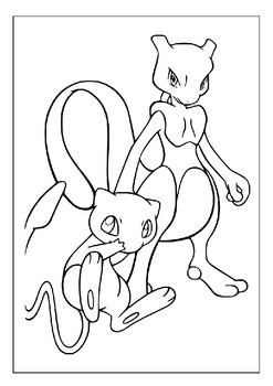 Free Printable Mewtwo Tail Coloring Page for Adults and Kids 