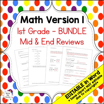 Preview of Engage NY 1st Grade Math Version 1 Mid & End-of-module review - BUNDLE