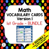 Engage NY 1st Grade Math Vocabulary Word Wall – BUNDLE - EDITABLE