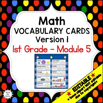 Preview of Engage NY 1st Grade Math Vocabulary Word Wall – Module 5 - EDITABLE