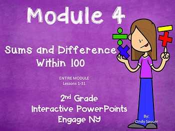 Preview of Engage NY, 2nd Grade Math, Module 4, Lessons 1- 31, PowerPoints, Updated