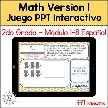 Preview of Engage NY 2nd Grade Math SPANISH BUNDLE Mid & End-module review Digital PPT Game