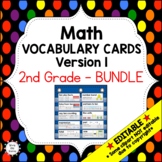 Engage NY 2nd Grade Math Vocabulary Word Wall – BUNDLE - EDITABLE