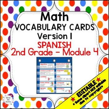 Preview of Engage NY 2nd Grade Math Vocabulary Word Wall – Module 4 - EDITABLE