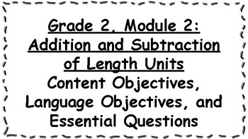 Preview of Engage NY 2nd Grade, Module 2 Content & Language Objectives, Essential Questions