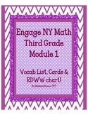 Engage NY 3rd Grade Math Module 1 Vocab list, word cards, 