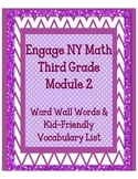 Engage NY 3rd Grade Math Module 2 Word Wall Words, Definit