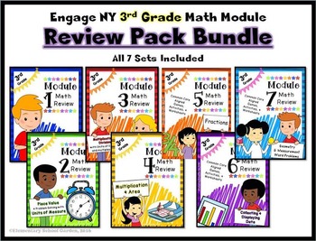Preview of Engage NY 3rd Grade Math Module Review Pack BUNDLE