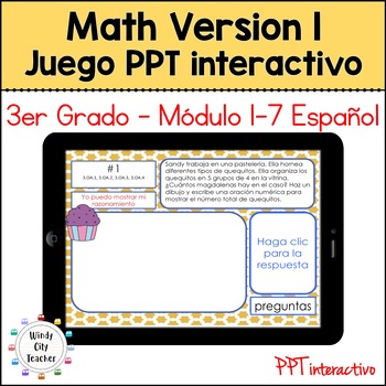 Preview of Engage NY 3rd Grade Math SPANISH BUNDLE Mid & End-module review Digital PPT Game