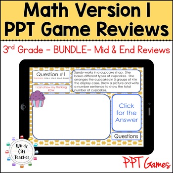 Preview of Engage NY 3rd Grade Math Version 1 BUNDLE - Mid & End reviews Digital PPT Games