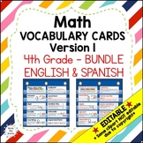 Engage NY 4th Grade Math Vocabulary Cards – English & Span