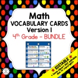 Engage NY 4th Grade Math Vocabulary Word Wall – BUNDLE - EDITABLE