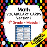 Engage NY 4th Grade Math Vocabulary Word Wall – Module 1 -