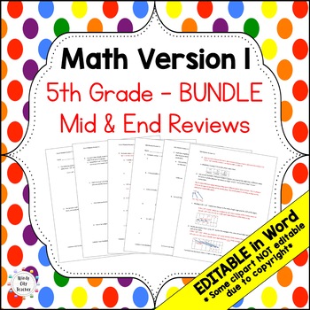 Preview of Engage NY 5th Grade Math Version 1 Mid and End-of-module review - BUNDLE