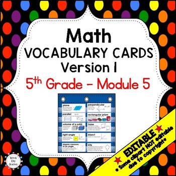 Preview of Engage NY 5th Grade Math Vocabulary Word Wall – Module 5 - EDITABLE