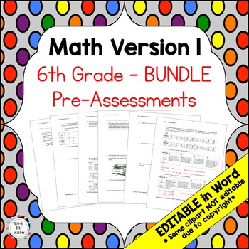 Preview of Engage NY 6th Grade Math Version 1 BUNDLE - Pre-Assessments