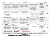 Eureka Math/Engage NY April Homework Calendar (Grade 4 Module 6)