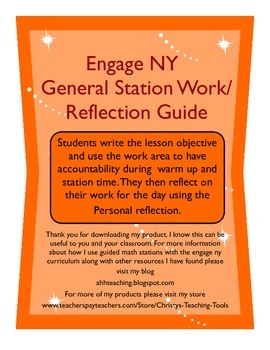 Preview of Eureka Math/Engage NY Daily Station Guide and Reflection Sheet