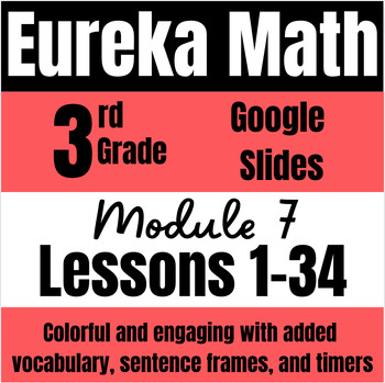 Preview of Engage NY (Eureka) Math 3rd Grade Module 7 Lessons 1-34 Google Slideshows