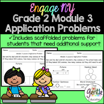 Preview of Engage NY Eureka Math Application Problems 2nd Grade Module 3 (with scaffolding)