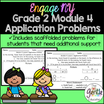 Preview of Engage NY Eureka Math Application Problems 2nd Grade Module 4 (with scaffolding)
