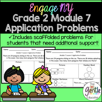 Preview of Engage NY Eureka Math Application Problems 2nd Grade Module 7 (with scaffolding)