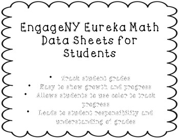 Preview of Engage NY: Eureka Math Data Tracking Sheets Printable!
