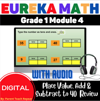 Preview of Engage NY {Eureka} Math Grade 1 Module 4 Digital Review with AUDIO Add Subtract