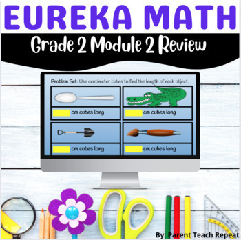 Preview of Engage NY {Eureka} Math Grade 2 Module 2 Digital Review with Exit Tickets Test