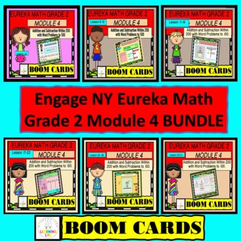 Preview of Eureka Math Grade 2 Module 4 BUNDLE BOOM CARDS