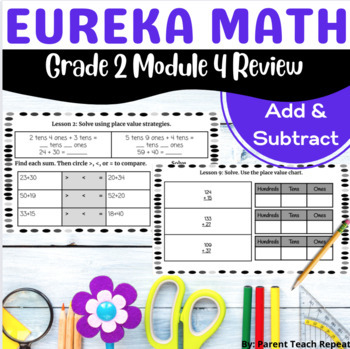 Preview of Engage NY {Eureka} Math Grade 2 Module 4 Review Packet Add Subt Word Problems