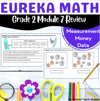 Preview of Engage NY {Eureka} Math Grade 2 Module 7 Review Packet Graphing Money Measure
