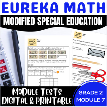 Preview of Special Education Engage NY {Eureka} Math Grade 2 Modified Mid End Module 7 Test