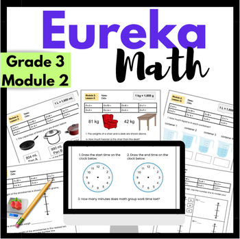 Preview of Engage NY {Eureka} Math Grade 3 Module 2 Review Packet Place Value Measurement