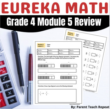 Preview of Engage NY {Eureka} Math Grade 4 Module 5 Review Packet Fractions