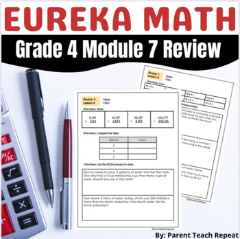 Preview of Engage NY {Eureka} Math Grade 4 Module 7 Review Packet Measurement